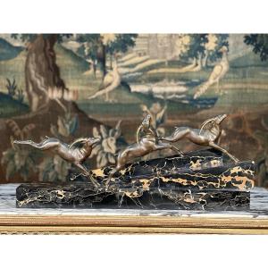 3 Gazelles On A Marble Base 