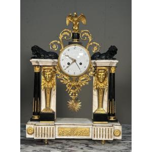 Empire Period Portico Clock With Date Complication