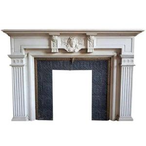 Neo-classic Fireplace In Carrara Statue