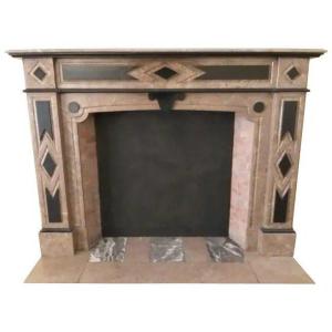 Antique Fireplace, Napoleon Grande Mixture Marble.