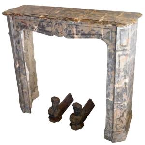 Marble 'pompadour' Model Fireplace, Ca.1870