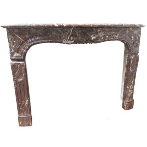 Louis XV Style Fireplace In Rouge Royal Marble