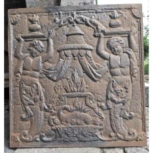 Big Fireback In Cast Iron  Ca.1850