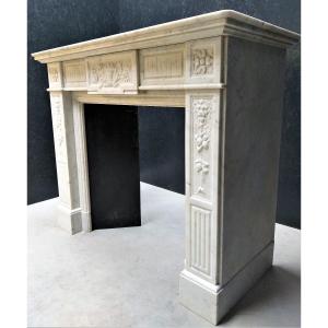 Napoleon III Carrara Marble Fireplace