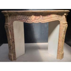 Louis XV-pompadour Fireplace In Skyros Marble