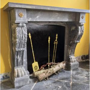 Classy Empire II Fireplace, Made Out Of The Bleue Turquin Marble