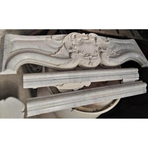 Louis XV Style Fireplace In Carrara Marble