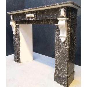Chimneypiece Made Out Of Saint Anna - And Carrara Marble 