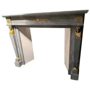 Empire Fireplace In Blue Turquin Marble