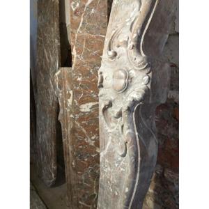 Louis XV-regency Fireplace In Rouge Royal Marble