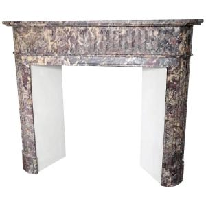 Louis XVI Style Fireplace, 'demi Lune'  Brocatelle-marble