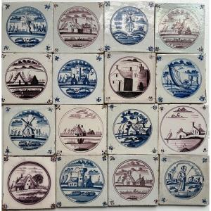 Antique Polychrome Wall Tiles 