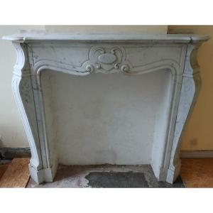 Art Nouveau Style Fireplace In Carrara Marble, Circa 1920