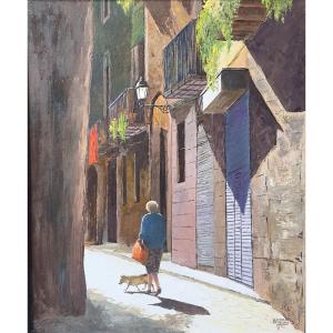 Joël William (1925-2014) Barri Gotic - Barcelona -catalonia