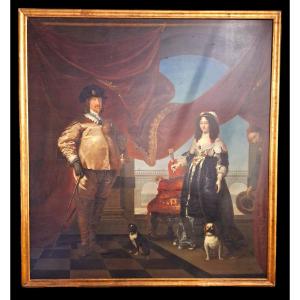 A Very Large Double Portrait, Oil On Canvas.