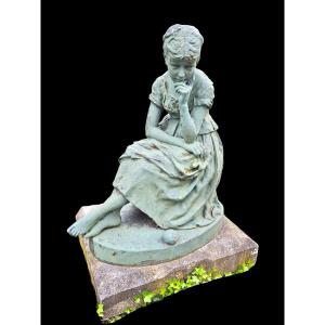 Cast Iron Statue Representing "cinderella"