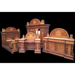 Monumental Carved Bedroom In Renaissance Style