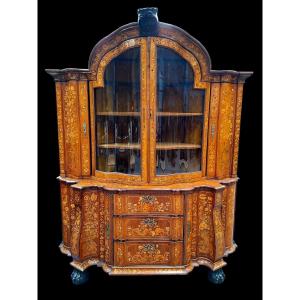 Dutch Marquetry Display Case 