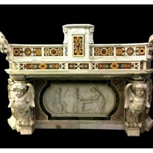 Main Altar In Inlaid Marble 