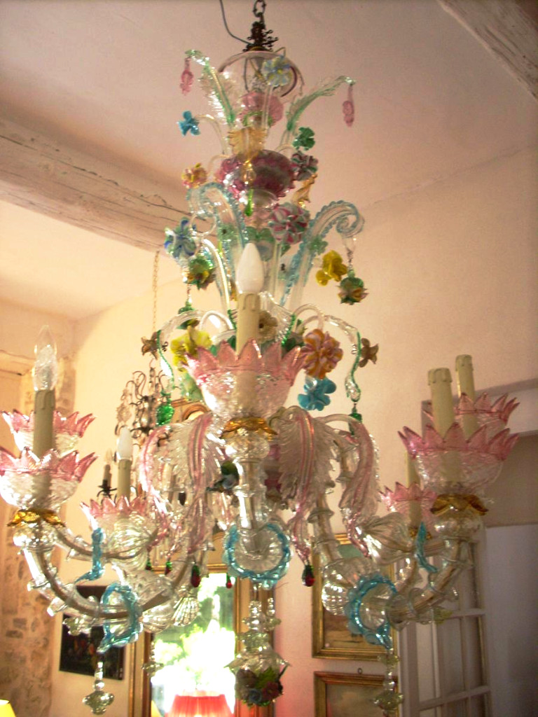 Lustre verre de  Murano, Venise, 8 feux-photo-2