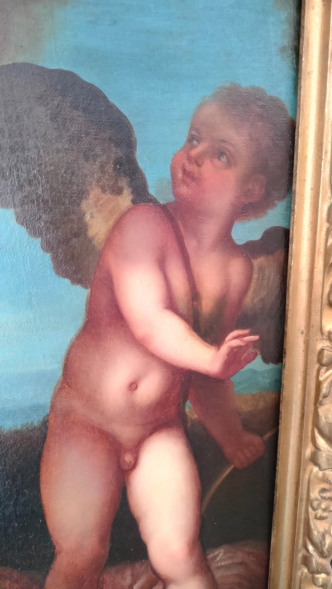 Danaé (Scuola del Tiziano) olio su tela cornice coeva-photo-3