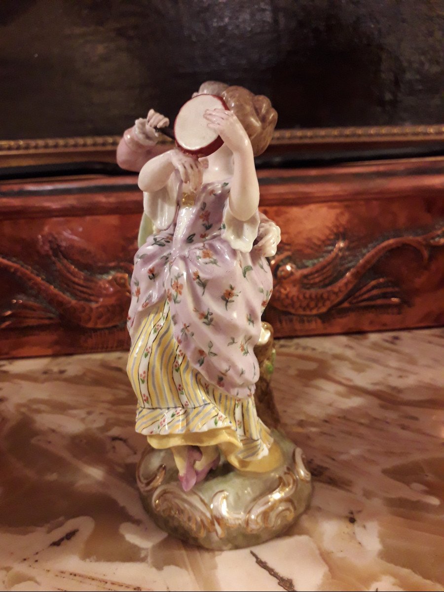 STATUINA  in porcellana '' I Musicisti '' SAXE fine 1800-photo-3
