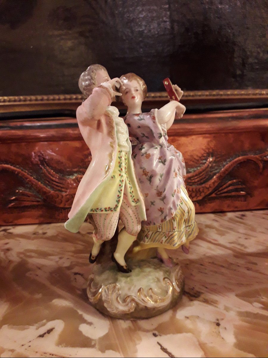 ''Musicisti'' coppia statuine in porcellana SAXE fine 1800-photo-4