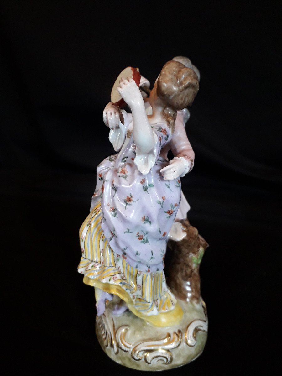 STATUINA  in porcellana '' I Musicisti '' SAXE fine 1800-photo-2