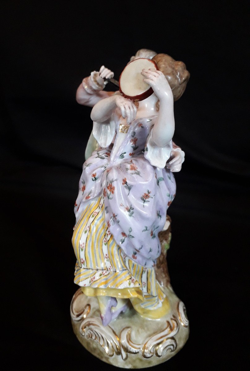 STATUINA  in porcellana '' I Musicisti '' SAXE fine 1800-photo-3