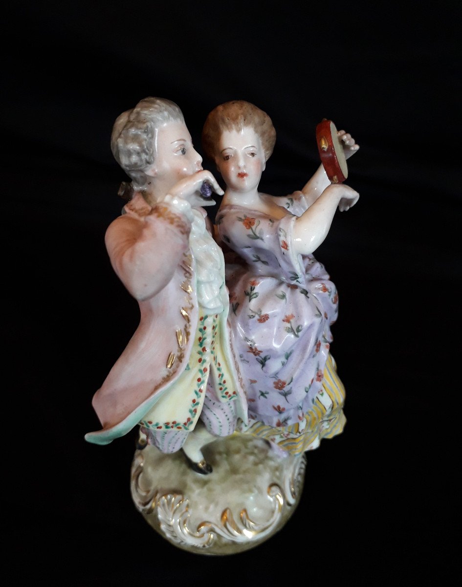 STATUINA  in porcellana '' I Musicisti '' SAXE fine 1800-photo-5