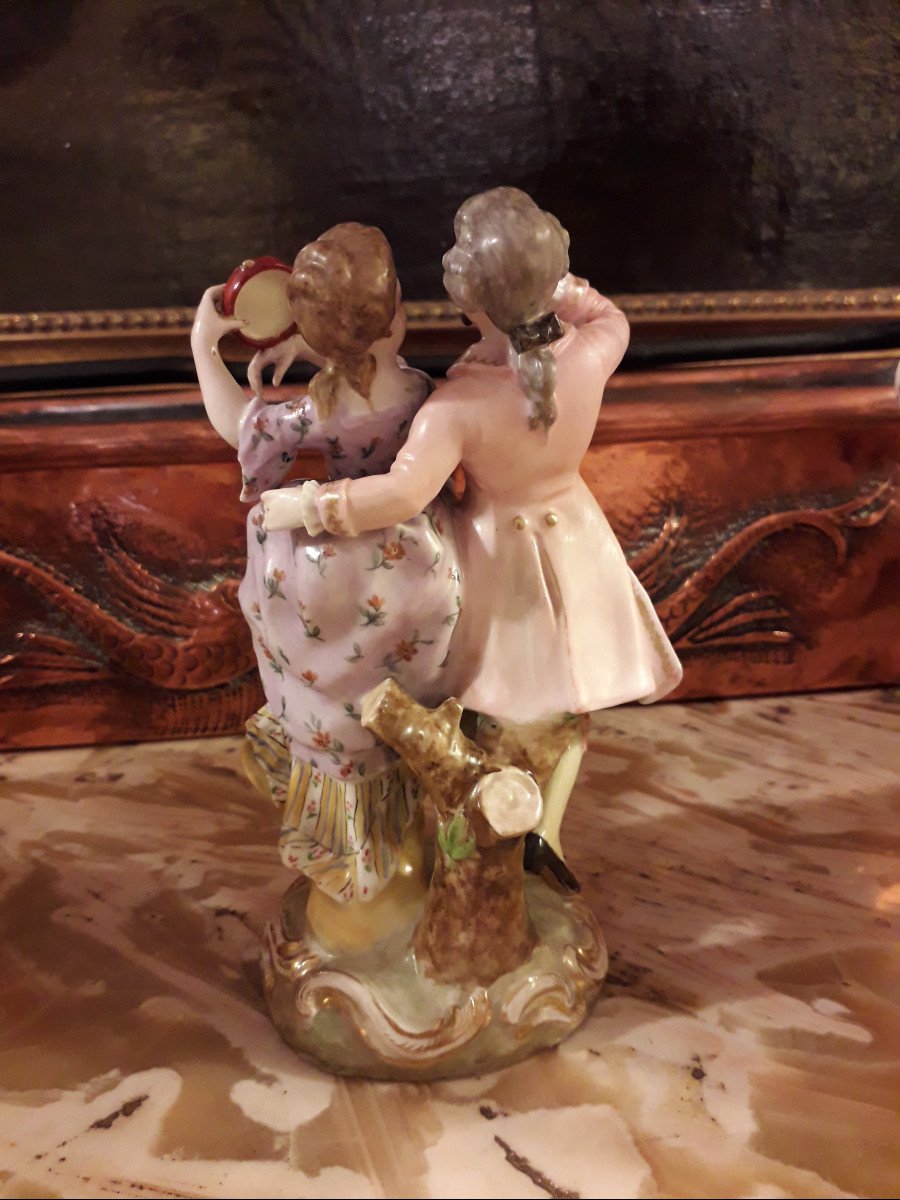 ''Musicisti'' coppia statuine in porcellana SAXE fine 1800-photo-1