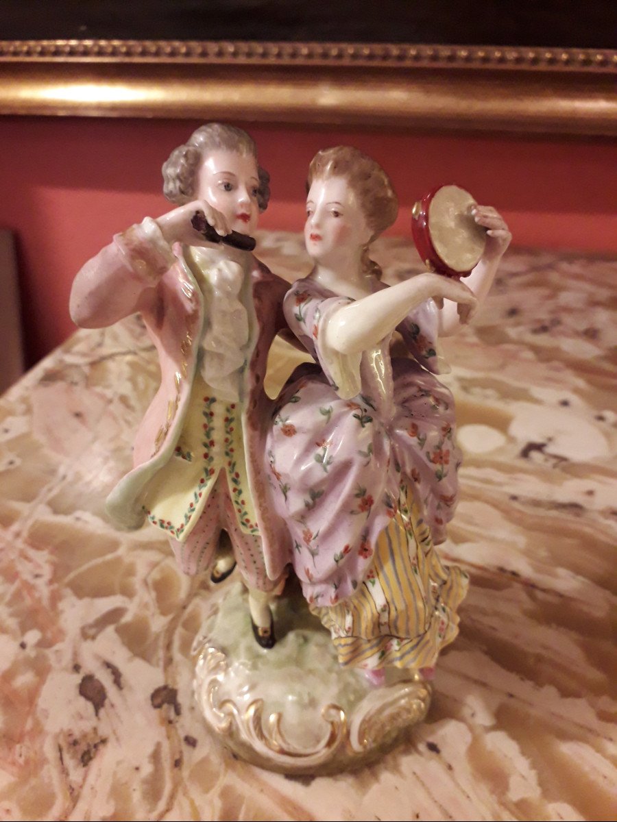 ''Musicisti'' coppia statuine in porcellana SAXE fine 1800