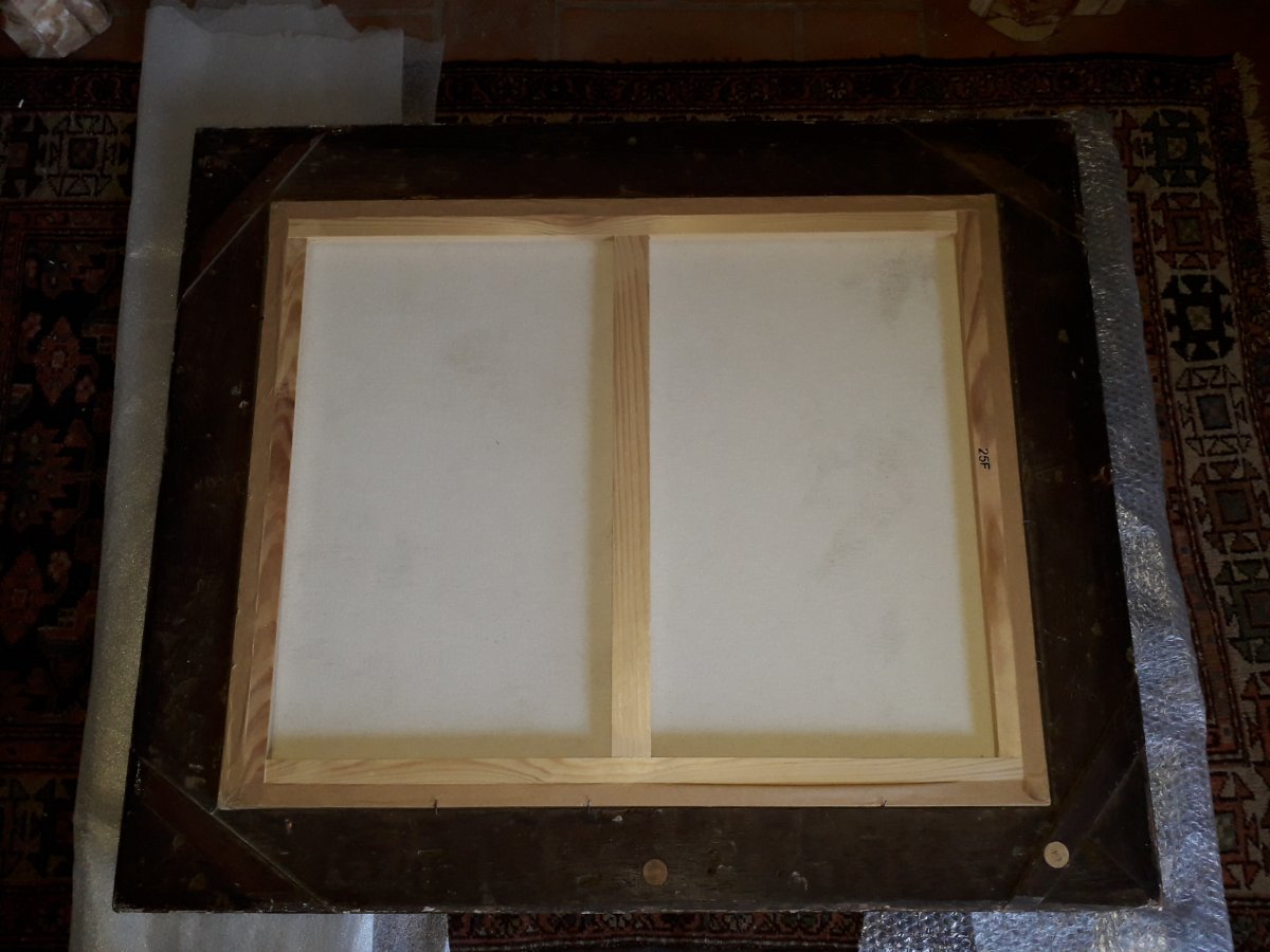 Nobildonna - olio su tela XVIII secolo - cornice XIV secolo-photo-4