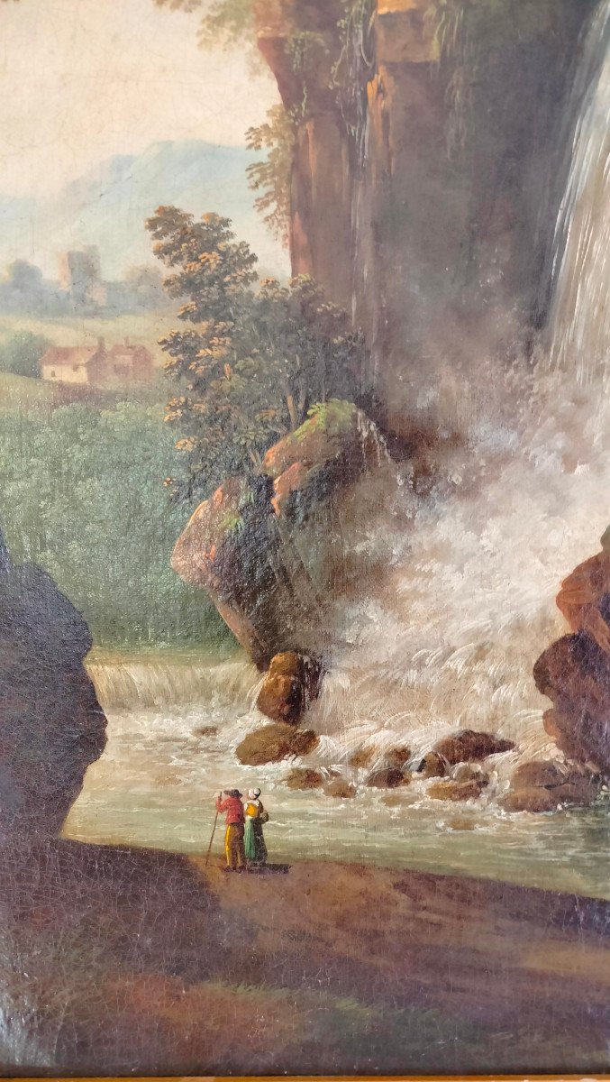 La cascata, olio su tela -photo-2