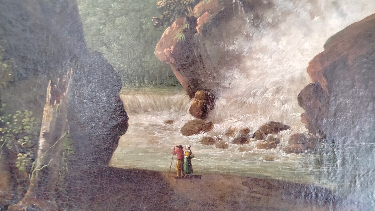 La cascata, olio su tela -photo-1