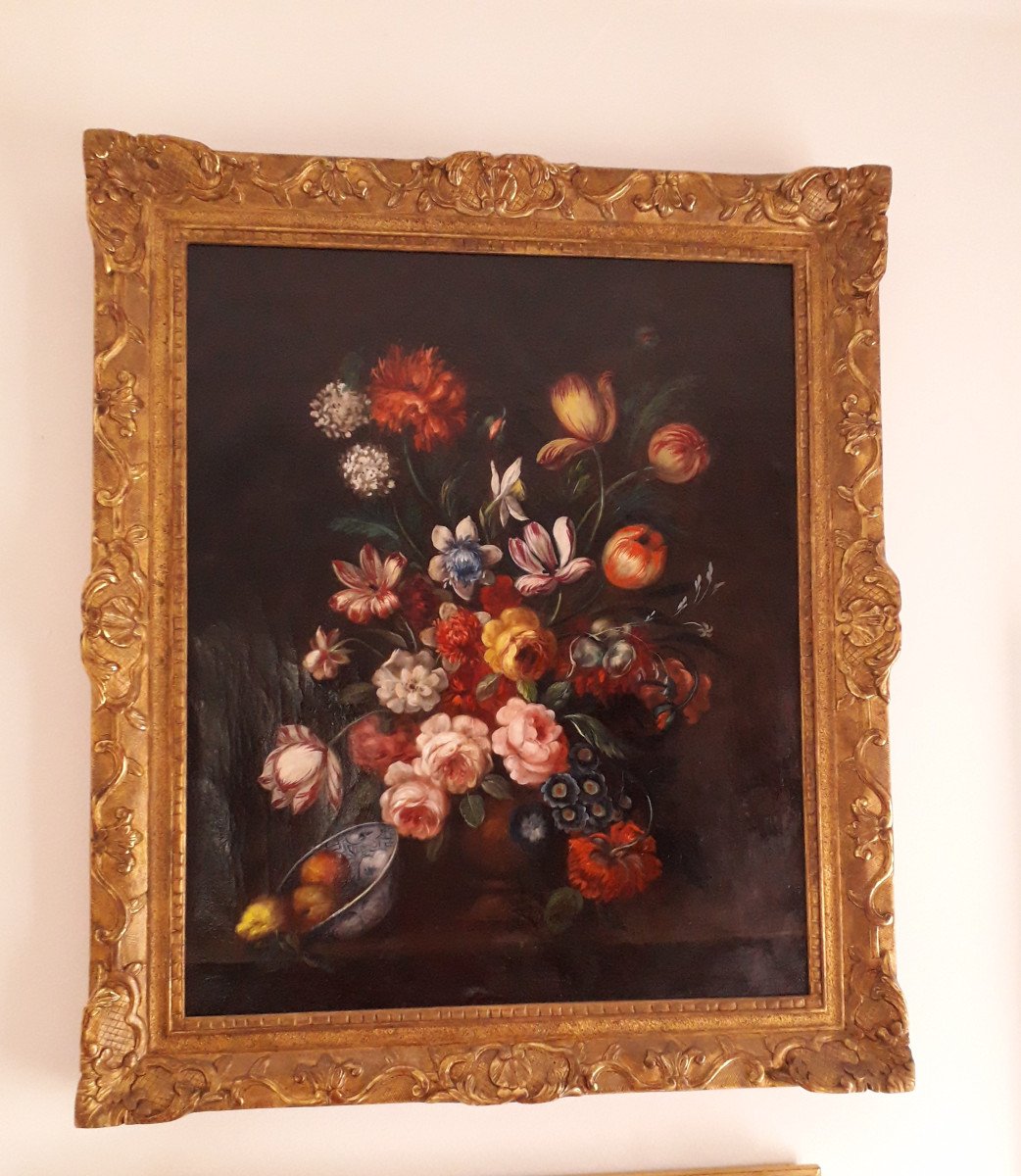 Natura Morta olio su tela Scuola Francese  inizio XIX secolo-photo-3