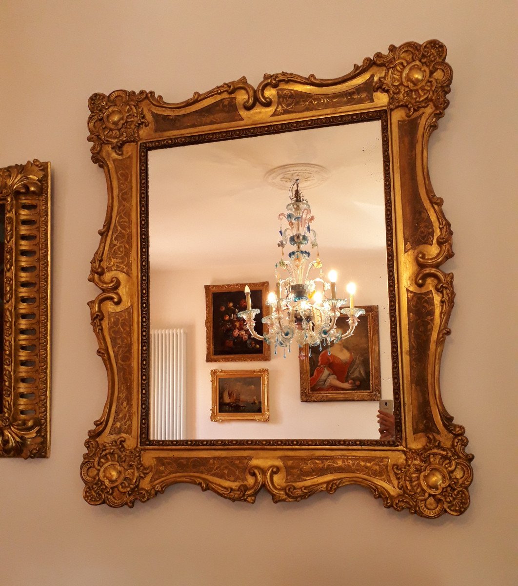 Specchio Venezia XVIII s. Foglia Oro-photo-1