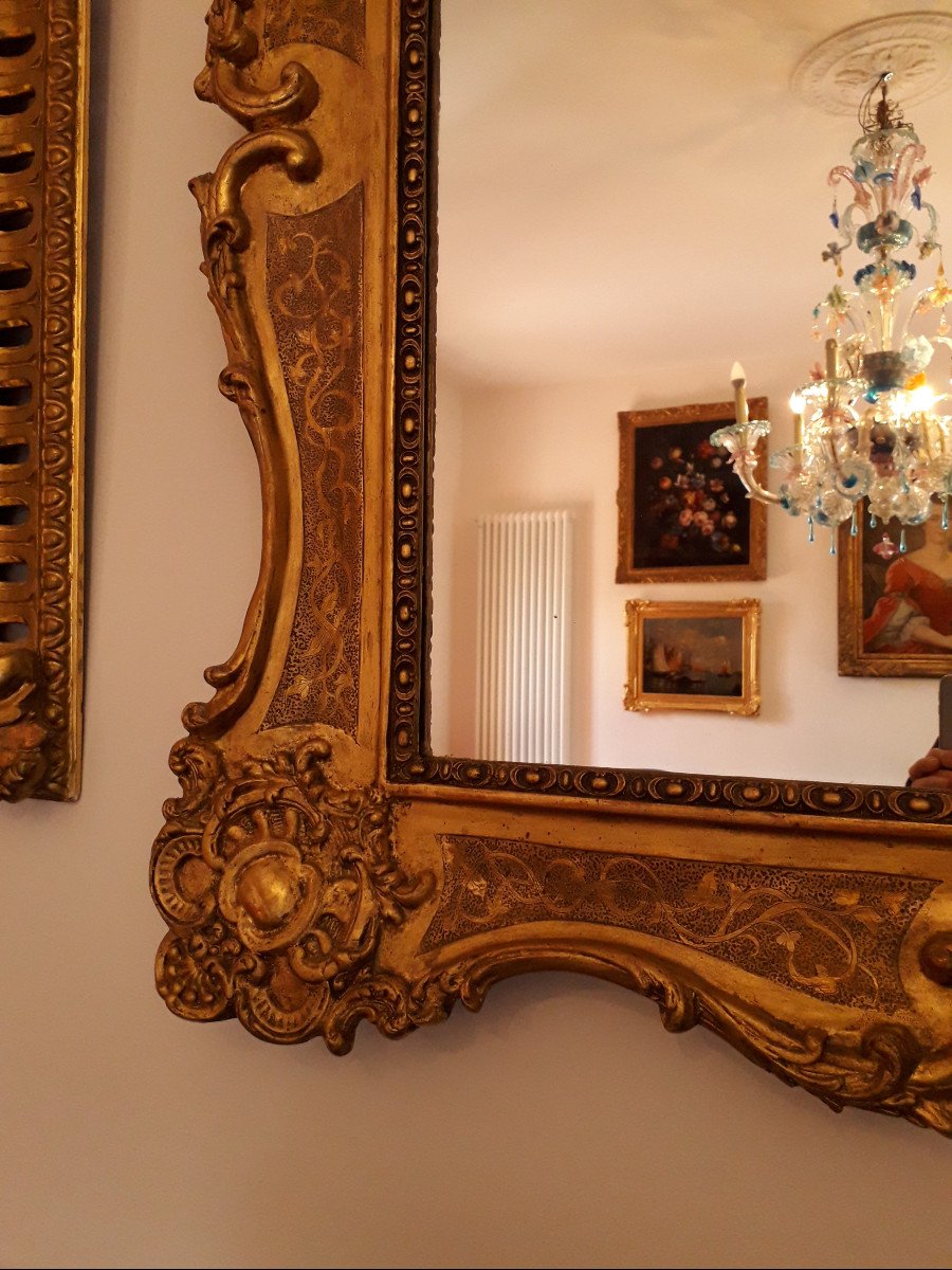 Specchio Venezia XVIII s. Foglia Oro-photo-2