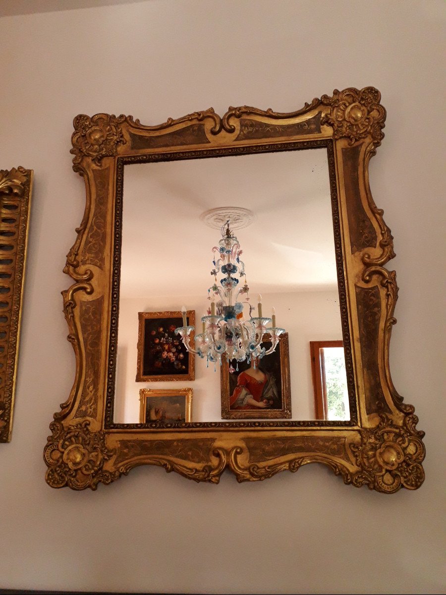 Specchio Venezia XVIII s. Foglia Oro-photo-4