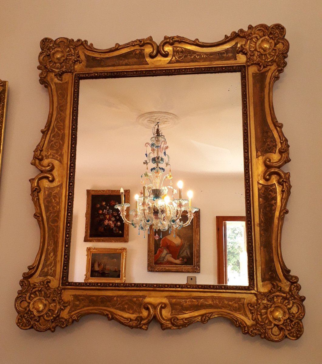 Specchio Venezia XVIII s. Foglia Oro