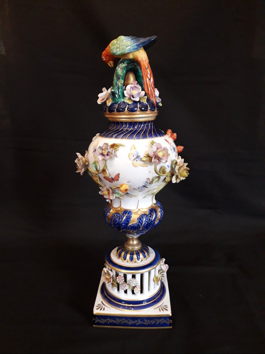 Porcellana di Sèvres - Vaso con Pappagallo-photo-3