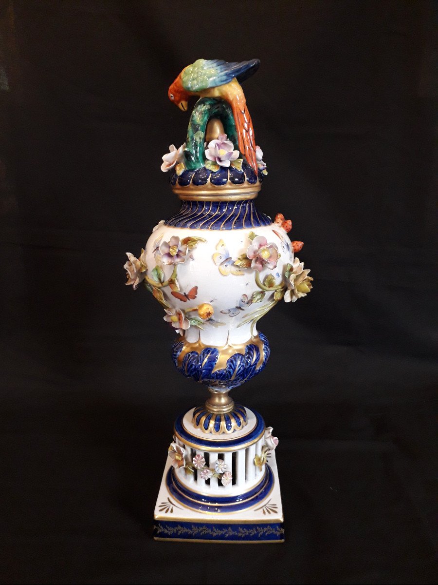 VASO con PAPPAGALLO - Sèvres  XIX s.-photo-3