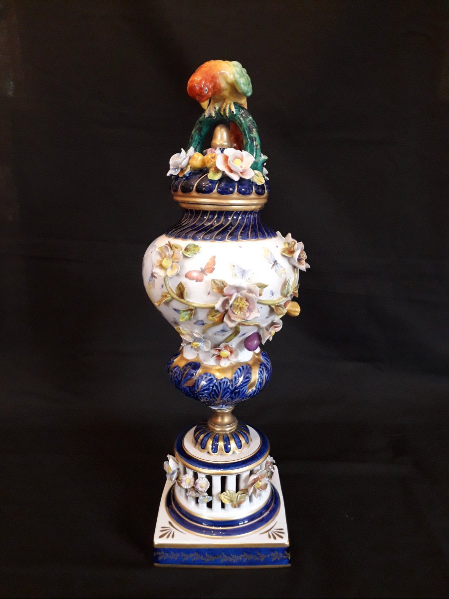 Porcellana di Sèvres - Vaso con Pappagallo-photo-4