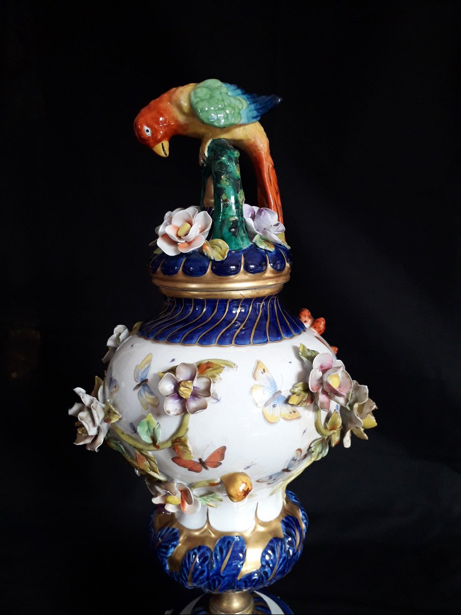 VASO con PAPPAGALLO - Sèvres  XIX s.-photo-2