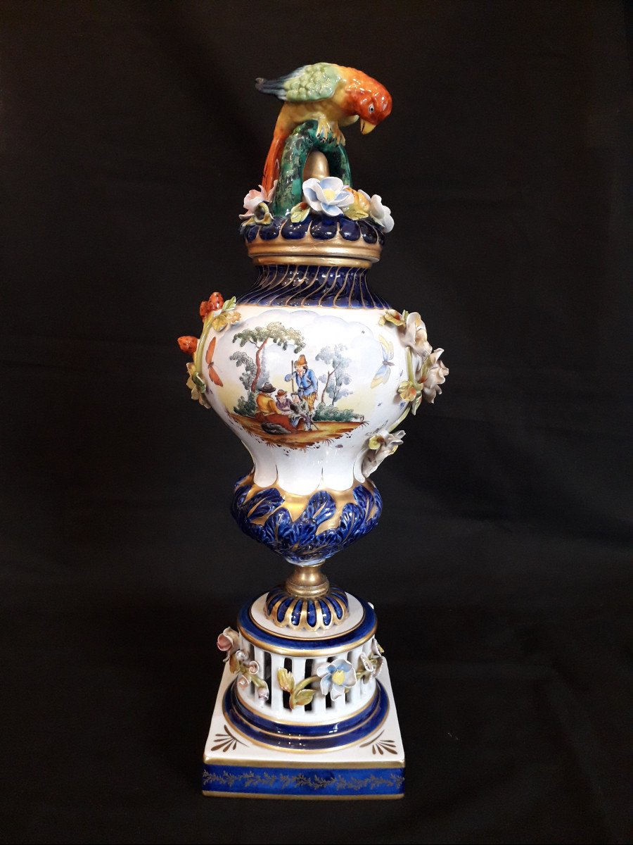 VASO con PAPPAGALLO - Sèvres  XIX s.-photo-1