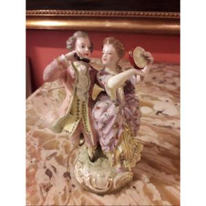 ''Musicisti'' coppia statuine in porcellana SAXE fine 1800