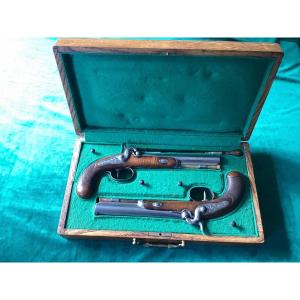 Pair Of Blanchard Travel Pistol In Paris