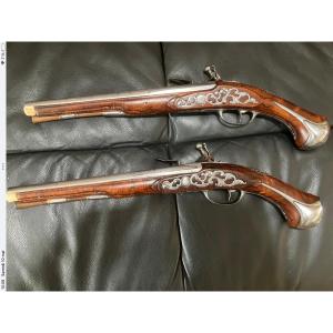 Pair Of Old Regime Cavalry Officer's Pistols