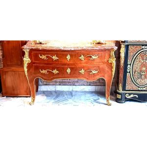 Louis XVI Style Palace Commode, 19th Century, Richly Framed With Gilt Bronzes