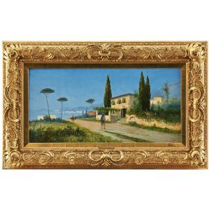  Al Terni Italian Landscape Probably Georg Fischhof (1859-1914) 19th Century Ver